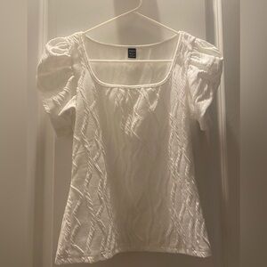 White Shein Textured Women's Top Size S-4